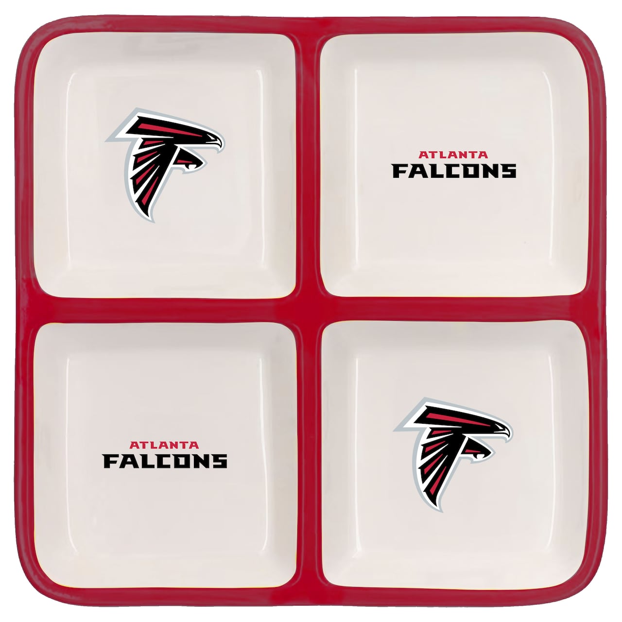 The Memory Company NFL 4 Section Square Ceramic Tray
